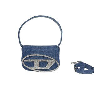 Diesel Dark Blue Denim Diamond Shoulder Bag